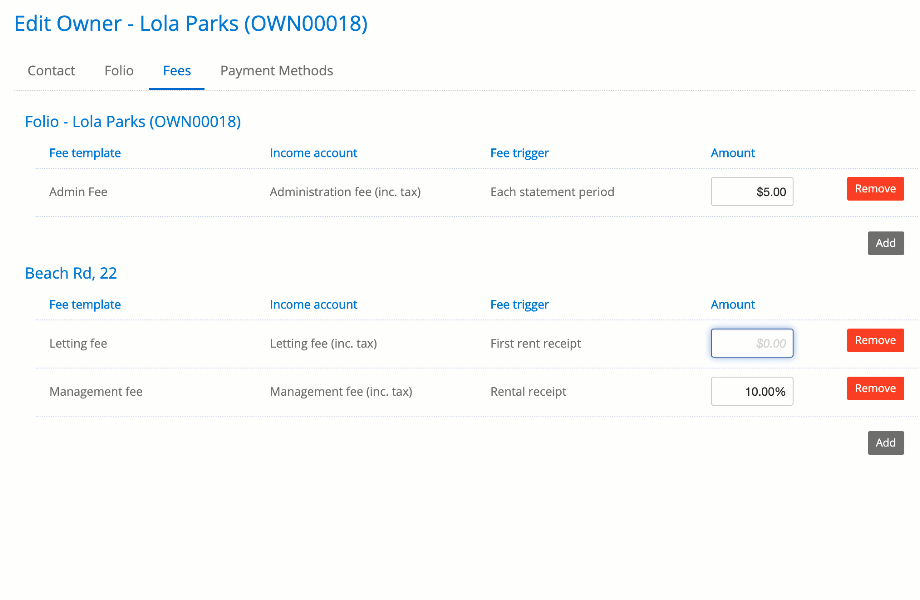 Automated Fees