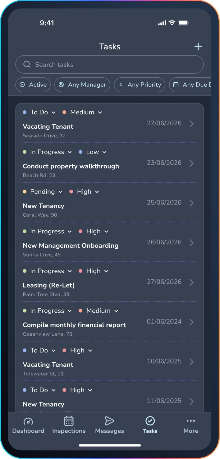 Tasks dark